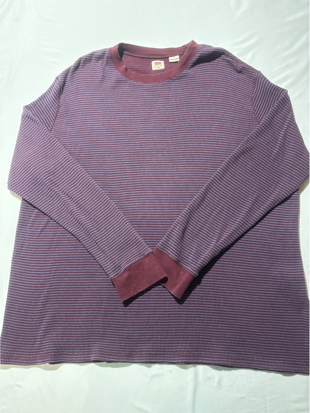 Levi's 3XL Purple Striped Long Sleeve Thermal Shirt - Cozy &